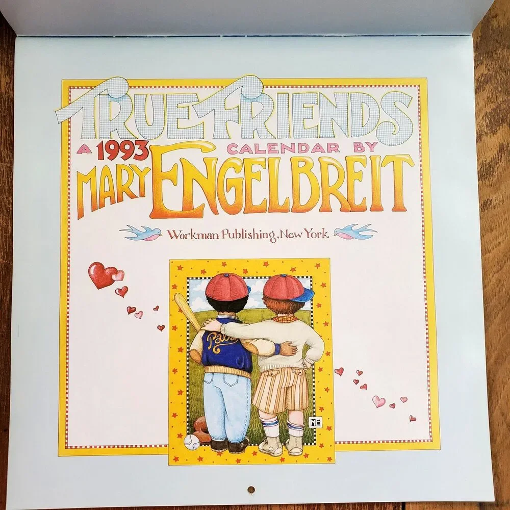 Vintage True Friends 1993 Mary Engelbreit Wall Calendar UNUSED 12 x 12